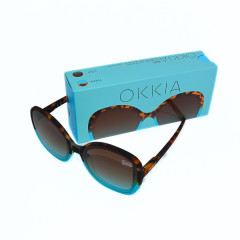 Sonnenbrille | OKKIA | Butterfly | hellblau | Havanna braun 1