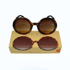 Sonnenbrille | OKKIA | rund | Havanna braun 0