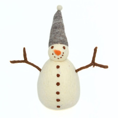 Filz-Schneemann handgefertigt | Höhe 27cm 0