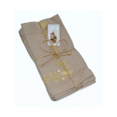 Stoffservietten mit Goldsternen | beige 0