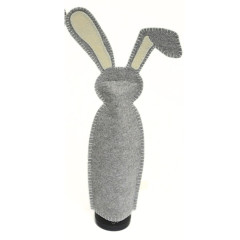 Flaschenhase aus Filz | Knickohr | pinker Pom Pom 0