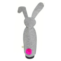 Flaschenhase aus Filz | Knickohr | pinker Pom Pom 1