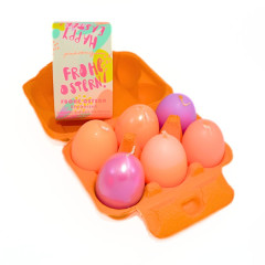 knallbunte Eierkerzen im 6er Karton | orang-lila 0